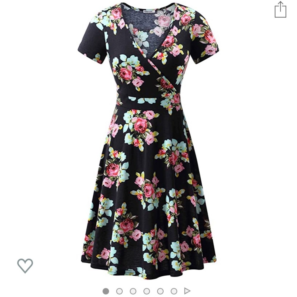 Black Floral msbasics midi dress
